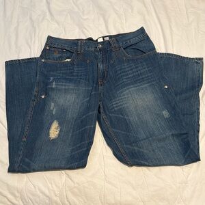 rocawear distressed 2000s baggy skater denim jeans